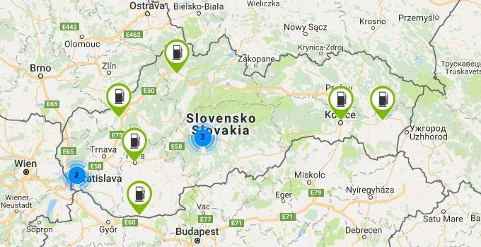 Zoznam plniacich CNG staníc na Slovensku